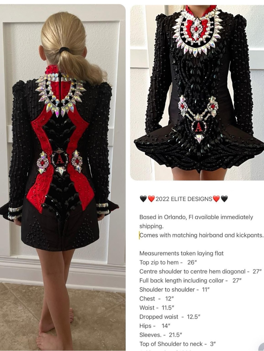 Elite Irish Dance Costume❤️2022🖤 Black & Red